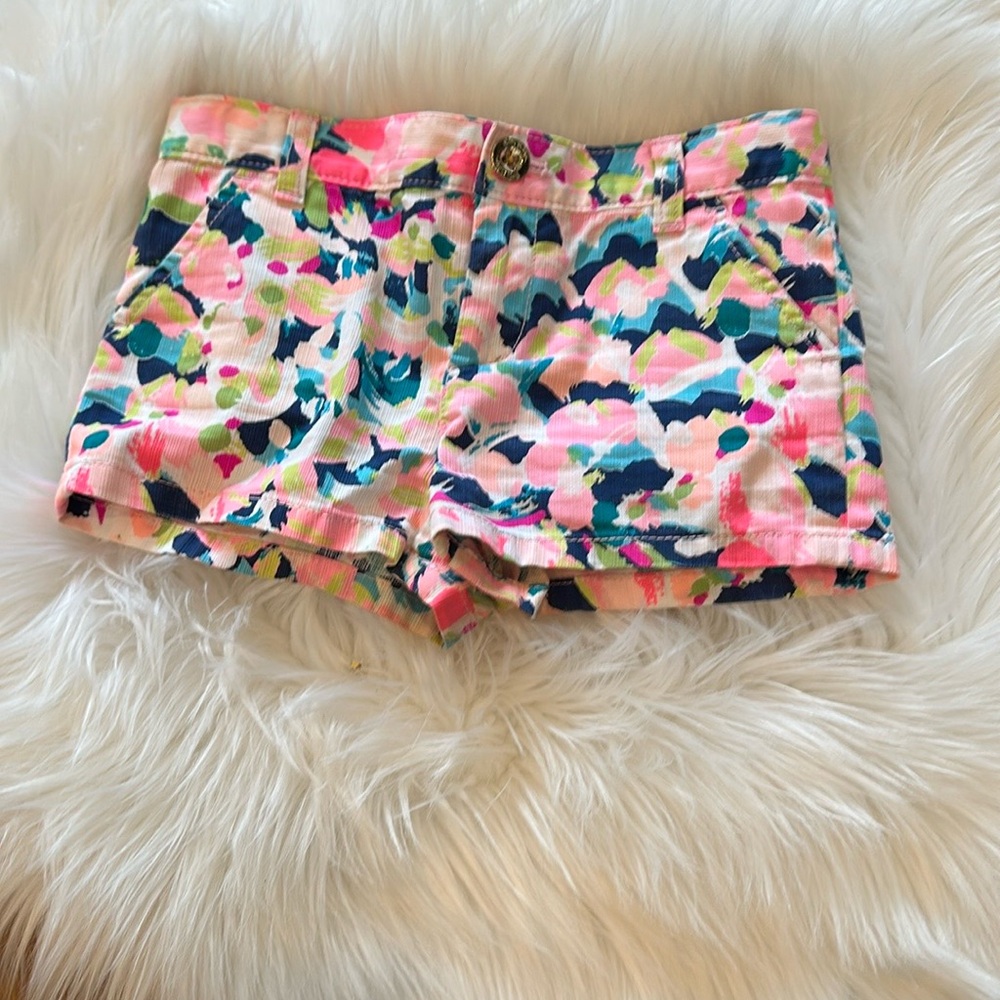 Lilly Pulitzer Girls Multicolor Floral Print Shorts - Pink, Navy, Green